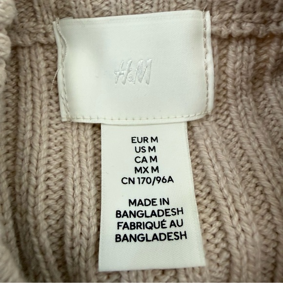 Women’s H&M Long Sleeve Ribbed Knit Crew Neck Sweater Cotton Blend Size Medium - Picture 12 of 15